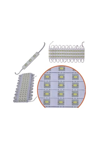 Carub Lamba 12V 3Led Şeffaf Parmak Vakum 20 Ad Beyaz