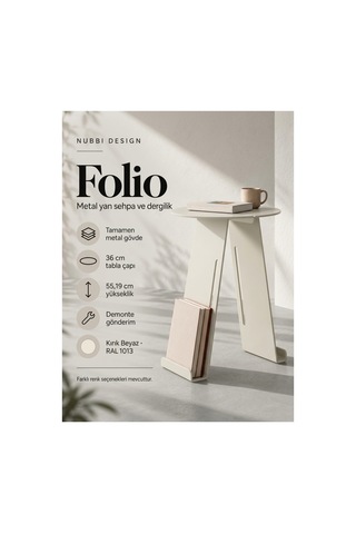 Folio Modern Metal Yan Sehpa Ve Dergilik, Yuvarlak Koltuk Kenarı Kitaplık Sehpa Krem - 945341616 Krem Folio Modern Metal Yan Sehpa Ve Dergilik, Yuvarlak Koltuk Kenarı Kitaplık Sehpa Krem - 945341616 Krem