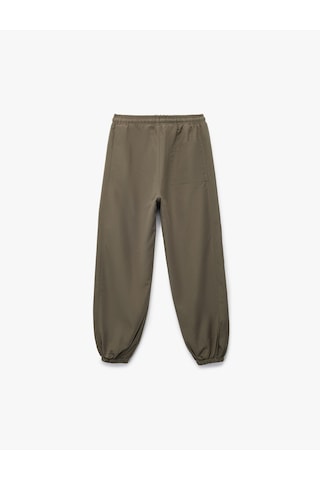 Koton Cepli Beli Lastikli Bağlamalı Loose Fit Jogger Paraşüt Pantolon Yeşil 6wkb40018tw Yeşil