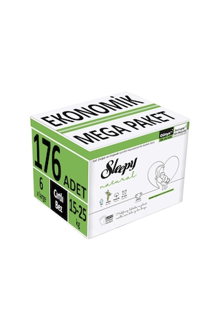 Sleepy Natural Bebek Bezi 6 Numara XL Ekonomik 176 Adet