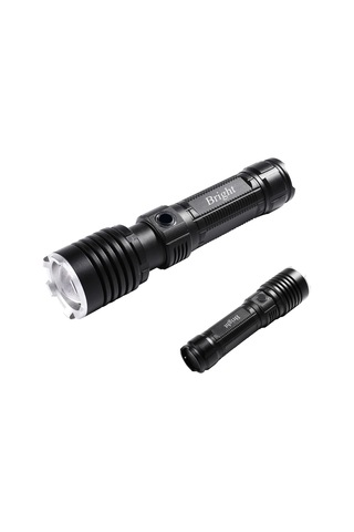 Bright Ght-5761 Xp90 Led 3 Mod Zoomlu Yağmur Suyu Geçirmez Şarjlı El Feneri 26650 Pilli Belirtilmemiş Çok Renkli