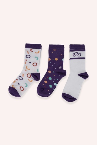 Panço Unisex Çocuk 3'lü Kutulu Çorap Renkli