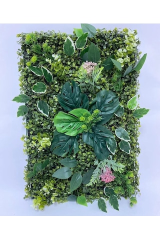 Rüzgar Yapay Çiçekçilik 60x40 Yeşil Duvar Uygulaması Yeşil
