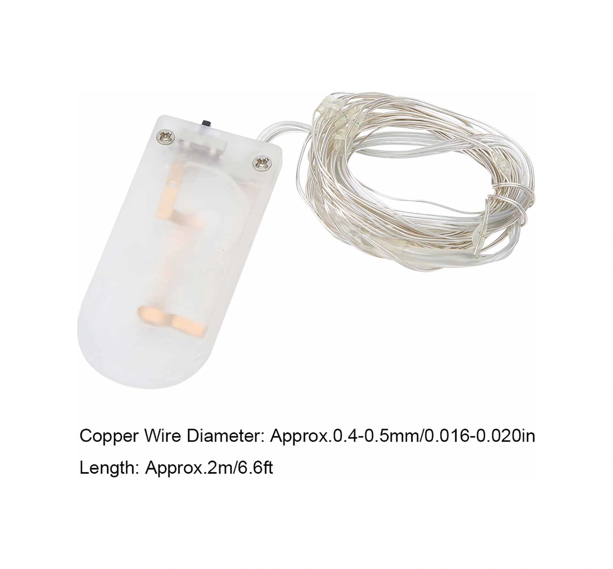 Fosenze Renkli Led Bakır Tel Işık Zinciri 2m - Dışarıdaki Dekorasyonlar İçin Su Geçirmez, Enerji Tasarruflu Pil Dahil Değil Renkli