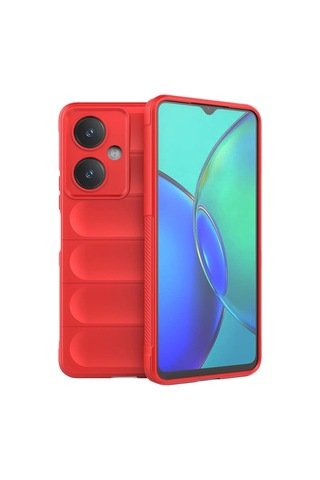 Vivo Y27 Kılıf Optimum Silikon - Kırmızı Renkli