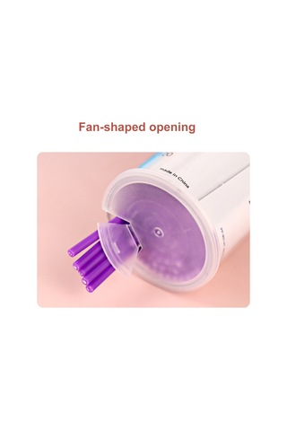 Wezone Mor 100'lü Cam Kavanozlu Tüy Dikiş, Göz Kaş Dudak Temizlik Cotton Budu - Fonksiyonel Diş Temizleme Mikro Fırça