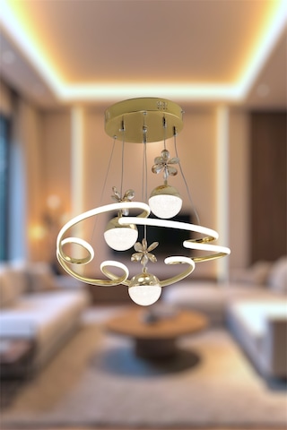 Ey Shop Gold 3 Lü Toplu Cloud Model 3 Renk Beyaz&sarı&günışığı Led Avize Gold