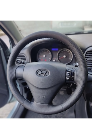 Hyundai Accent Era Araca Özel Direksiyon Kılıfı Noktalı Düz Gri