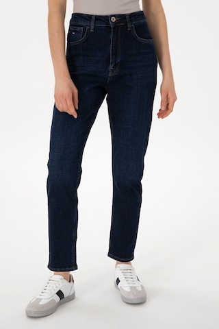 U.S. Polo Assn. Kadın Mavi Mom High Waist Fit Jean Pantolon 50308353-DN0022