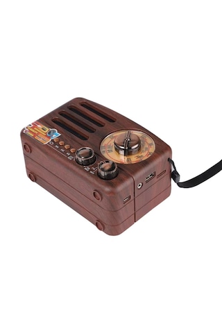Küçük Boy Retro, Nostaljik, Ahşap Tasarım Bluetooth Hoparlörlü, Şarjlı, Taşınabilir Büyük Döndürülebilen Düğmeli Fm/am Destekli Radyo Ns3380 5250 69818833