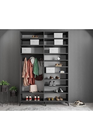 Açelya Portmanto Vestiyer Füme M8-160 cm