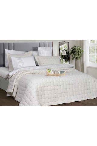 Alyans Ekru Mikro Tek Kişilik Yatak Örtüsü