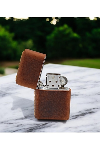 Cronder Hakiki Deri Çakmak Kılıfı Mat Kahverengi