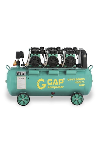 Gap Kompresör Gpy 1500x3 Hava Kompresörü Yüksek Emişli Yağsız Teknoloji 100 L