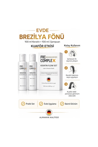 Keratin Set 2 Kullanımlık Evde Keratin Bakım Ve Saç Düzleştirme Seti 2x100 ML