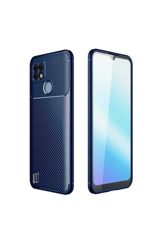 Realme C21 Kılıf Zore Negro Silikon Kapak Lacivert