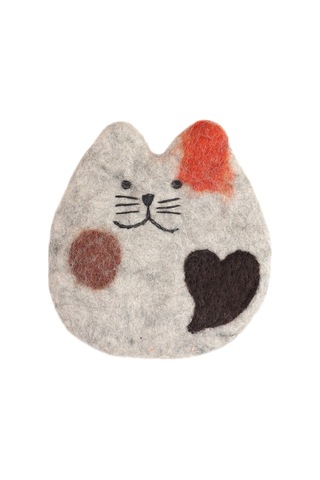 El Yapımı Keçe Yün Kedi Bardak Altlıkları Masa Ve Masa İçin-yavru Kedi Bardak Altlığı Çok Renkli