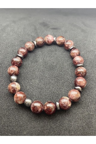 Granat Doğal Taş Bileklik 8mm Aa Kalite Mühürlü Çok Renkli
