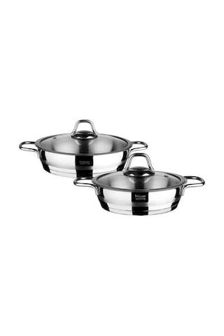 Hisar Optima 4 Parça Paslanmaz Çelik Cam Kapaklı Sahan Seti