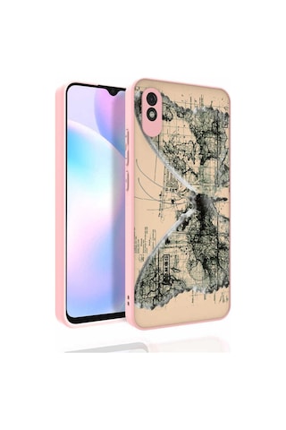 Xiaomi Redmi 9a Kılıf Desenli Kamera Korumalı Parlak Zore Nora Kapak NO4