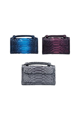 Wondernest Bayanlar Yılan Doku Baskı Debriyaj Çanta Zincirli Uzun Kolay Kullanım Crossbody Çanta Gri Gri