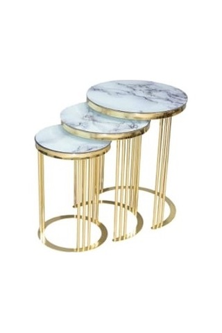 Brc C 3lü ZİGON Düz Beyaz Mermer TEMPER cam Metal transmisyon GOLD Renk Kaplama El Yapımı