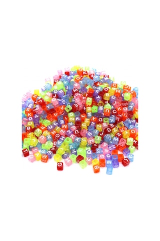 Harf Boncuk Akrilik Küp Renkli 6 Mm 250 Gr