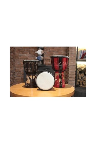 El Yapımı Otantik Djembe Davul, 25 Cm Mahoni Ve Deri
