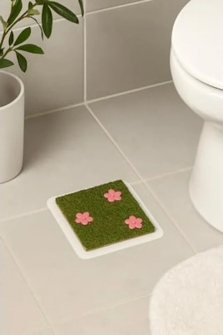 2'li Set Dekoratif Çiçekli Çim Gider Kapağı 0.2mm Kenar Kalınlığı