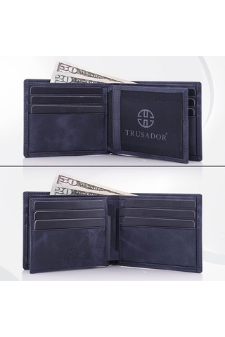 Trusador Savona Klasik Erkek Cüzdanı Deri Bifold Rfıd Cüzdan Erkek Kutulu Lacivert Klasik Smgstk184b1dfb05