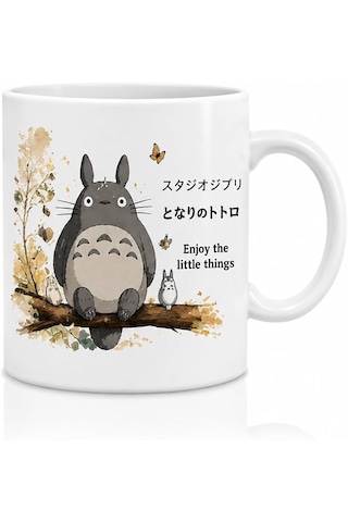 Totoro Kupa Bardak Özel Tasarım Açık Beyaz