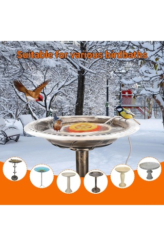 Xindoker 70w Otomatik Sıcaklık Kontrollü Kuş Banyosu Isıtıcı - Kışlık Dış Mekan Buz Çözücü - 1 Metre Kablolu Amerika Standartı