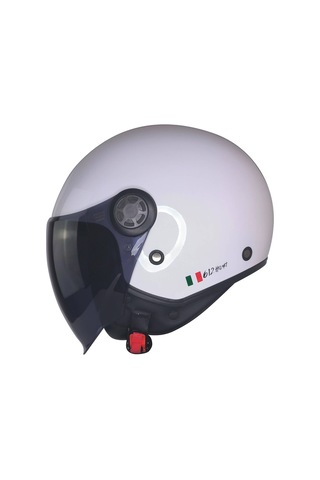 Motoanl Free-M Güneş Vizörlü Ece 22.06 Yarım Açık Motor Kaskı Beyaz - Kırmızı - Yeşil