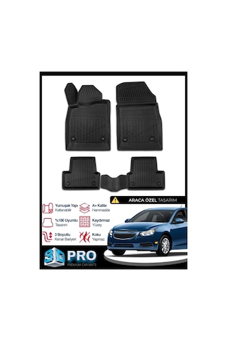 Chevrolet Cruze 3d Havuzlu Paspas 2008-2019 Arası Modeller Kokusuz