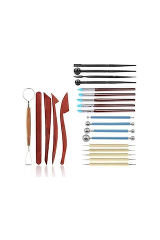 Pazly 23 Parçalı Profesyonel Seramik Kil Seti - Pratik Modelleme Aletleri Kiti