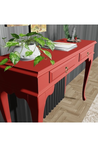 Roys Ahşap 120 Cm Kırmızı Çekmeceli Petek Üstü Yüksek  Dresuar Kırmızı