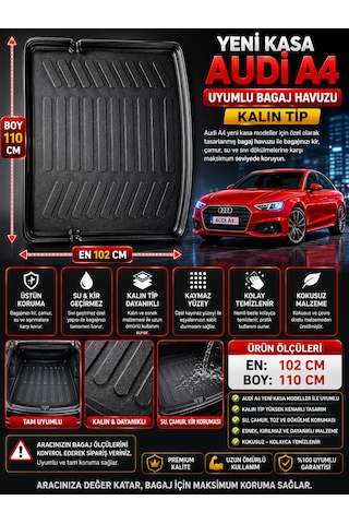 Audi A4 Uyumlu Kalın Tip Bagaj Havuzu En 102 Cm Boy 110 Cm