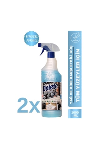 Delete Çok Amaçlı Temizleyici - Yağ Kir Leke Küf Sökücü - 1 Lt. 2 Adet 2'li Set