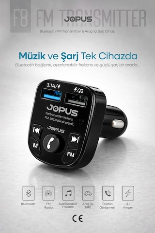 Bluetooth Fm Transmitter Kablosuz Araç İçi Kiti Çakmaklık Şarj Aleti Oto Mp3 Çalar Usb Araç Müzik Adaptörü Sku: Smgstk2ef9cf161f