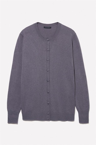 Sisley Kdn Yün Ve Kaşmir Karışımlı Ribana Detaylı Bisiklet Yaka Hırka Kadın Füme Hırka - 324a102hm5237 Gri