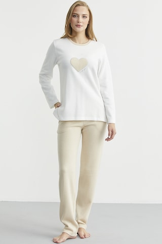 Kışlık Yumuşak Dokulu Fitilli Pijama Takım - Vizon Vizon