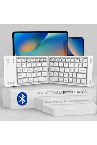 Ibk-580bt Katlanabilir Bluetooth Klavye Sessiz 67 Tuş Mini Taşınabilir Apple Uyumlu iOS /android/windows
