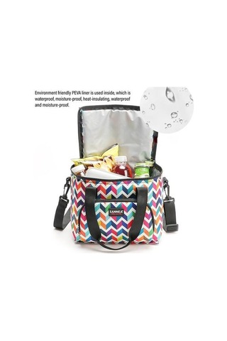 Oxford Kumaş Çift Katmanlı Termal Öğle Yemeği Çantası Yalıtımlı Soğutuculu Taşınabilir Piknik Ve Seyahat Çantası, Omuz Askılı Şık Tote Tasarım Çok Renkli