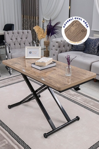 Home Üst Tabla Mdf Antiklayt Oval Köşe Alt Ayak Siyah