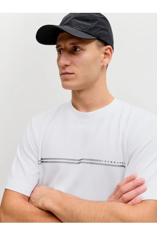 Jack & Jones Jack&jones Jcofusion Chest Brand Tee Ss Erkek T-shirt 12289936 Beyaz