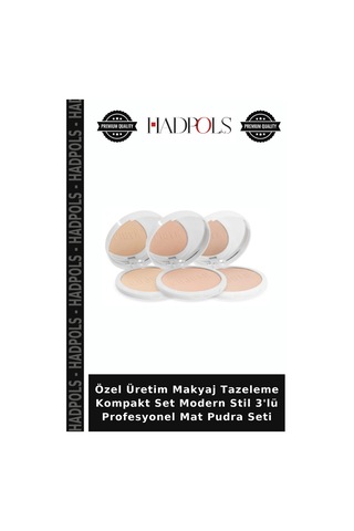 Özel Üretim Makyaj Tazeleme Kompakt Set Modern Stil 3'lü Profesyonel Mat Pudra Seti Çok Renkli