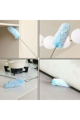 Mufunye Ev Temizliği İçin Elle Tutulan Yıkama Eliyebilen Mikrofiber Elektrostatik Toz Tüpü Mavi