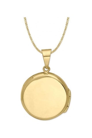 Yuvarlak Gold Kapaklı Çelik Resim Konulabilen Kadın Kolye Çok Renkli