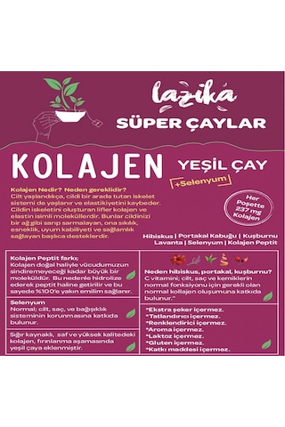 Lazika Kolajen Piramit Poşet Yeşil Çay 3 X 18 Poşet