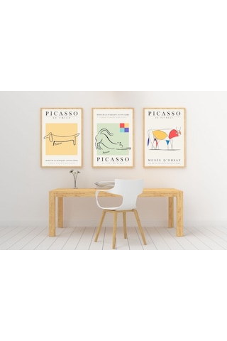 Pablo Picasso 3'lü Çerçevesiz Poster Duvar Tablosu 50x70